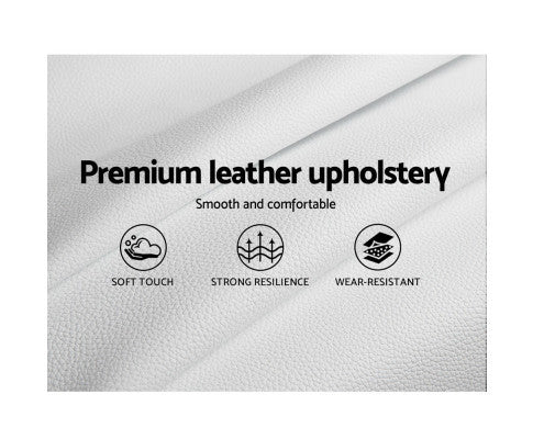 QUEEN NEO LEATHERETTE BED - WHITE