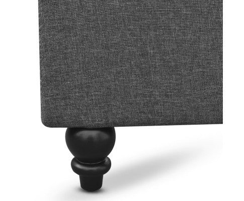 DOUBLE CHERINA FABRIC BED - GREY