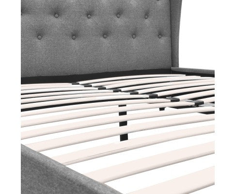 DOUBLE CHERINA FABRIC BED - GREY