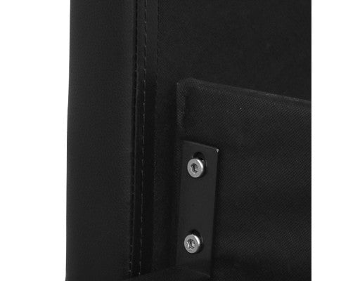 KING SINGLE FLEET LEATHERETTE BED WITH SINGLE TRUNDLE BED - BLACK