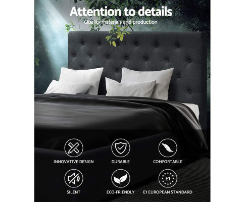 DOUBLE GENEKO GAS LIFT STORAGE FABRIC BED - CHARCOAL
