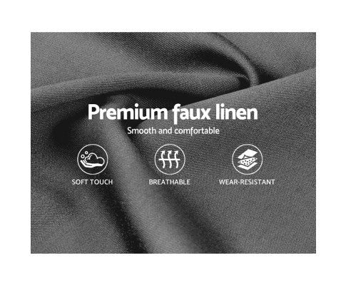 KING SINGLE RAEMOND LINEN FABRIC BED - GREY