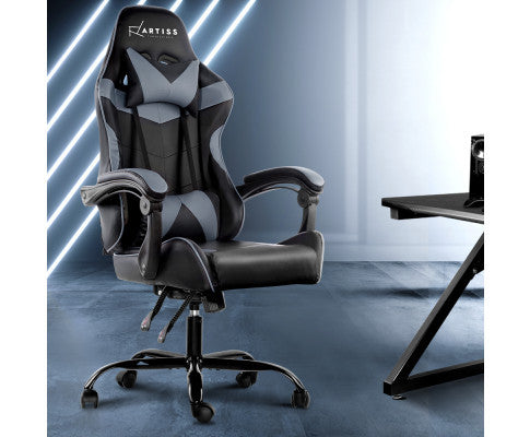 PAXTON RECLINING OFFICE COMPUTER CHAIR - BLACK & GREY