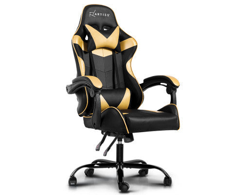 PAXTON RECLINING OFFICE COMPUTER CHAIR - BLACK & GOLD