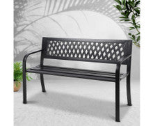CONNAN OUTDOOR METAL BENCH WITH ARMREST - BLACK
