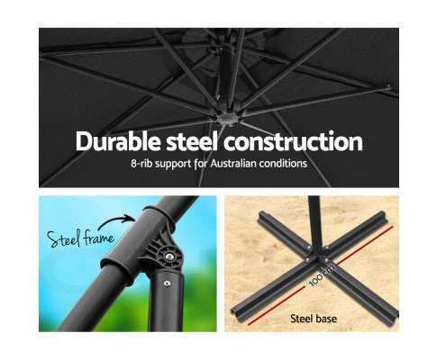 WISTERIA OUTDOOR UMBRELLA - BLACK