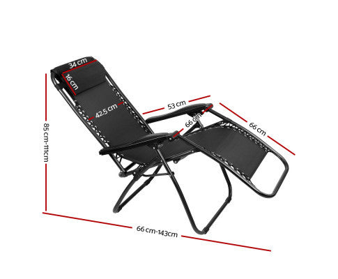 LIBRA OUTDOOR ADJUSTABLE RECLINER LOUNGE - BLACK