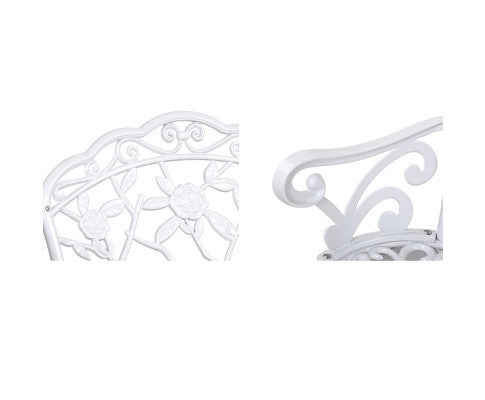 WALDEN OUTDOOR METAL BENCH WITH ARMREST - WHITE