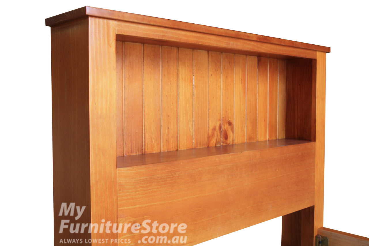 KING SINGLE DELUXE BOOKEND BEDHEAD (AUSSIE MADE) - 1200(H) - WHITE OR ANTIQUE WHITE (NOT AS PICTURED)