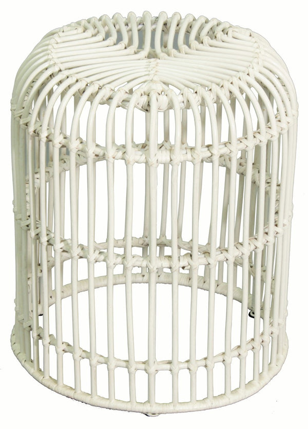 PRECIOUS STRAIGHT LEG WOVEN RATTAN STOOL - WHITE OR RED