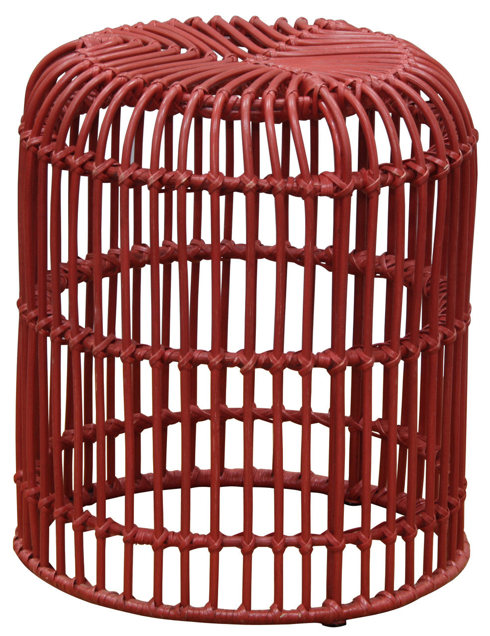 PRECIOUS STRAIGHT LEG WOVEN RATTAN STOOL - WHITE OR RED