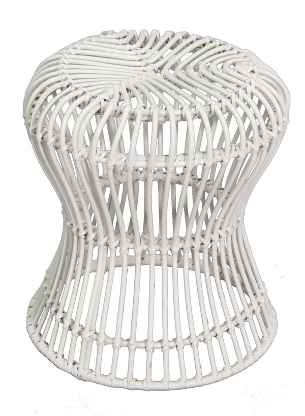 PRECIOUS HOURGLASS WOVEN RATTAN STOOL - WHITE OR RED