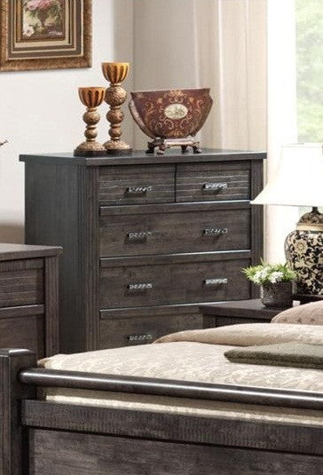 ASHCOURT 6 DRAWER TALLBOY (5-4-9-19-15-14) - 1170(H) x 990(W) - CHARCOAL