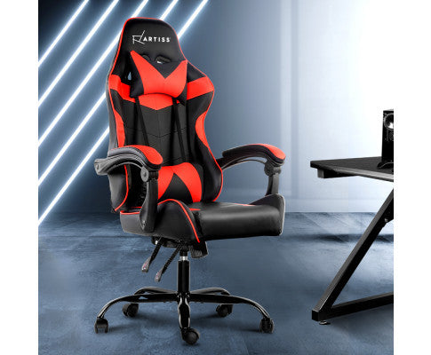 PAXTON RECLINING OFFICE COMPUTER CHAIR - BLACK & RED