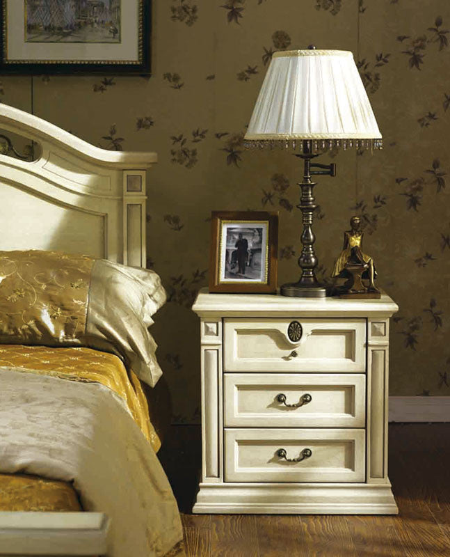 CASINO (BE-313) KING 3 PIECE BEDROOM SUITE - LIME WASH WHITE