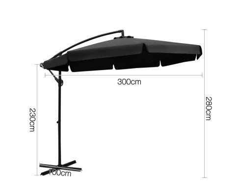 HAMMON OUTDOOR UMBRELLA - BLACK