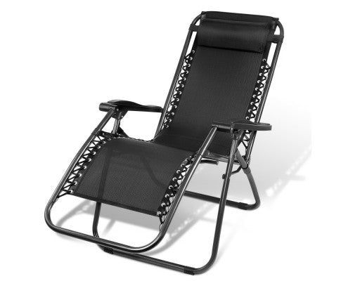 LIBRA OUTDOOR ADJUSTABLE RECLINER LOUNGE - BLACK