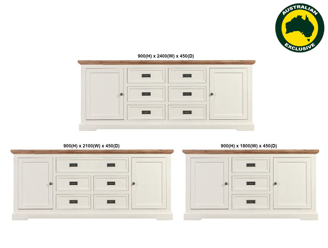 BALMAIN (AUSSIE MADE) BUFFET COLLECTION - ASSORTED PAINTED / STAINED COLOURS - STARTING FROM $1699