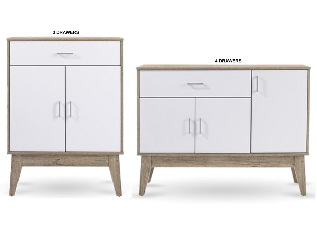 BARTEL LARGE SHOE CABINET 1200(W) - OAK + WHITE