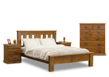 BATHURST (AUSSIE MADE) QUEEN 3 PIECE (BEDSIDE) BEDROOM SUITE - ASSORTED COLOURS