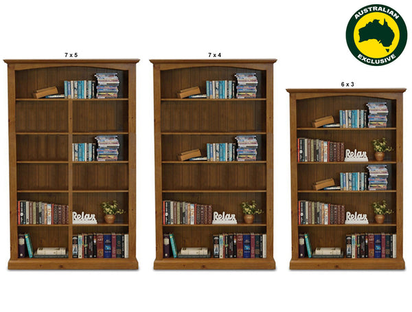 BATHURST (AUSSIE MADE) HIGHLINE BOOKCASE COLLECTION - ASSORTED COLOURS