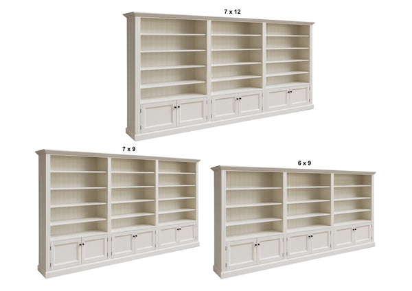 BAYSIDE (AUSSIE MADE) 6 DOOR BOOKCASE PIGEON PAIRED (4 SECTIONS) COLLECTION - ASSORTED PAINTED COLOURS