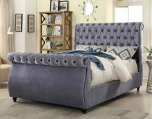 DOUBLE ROCHESTER LEATHERETTE / LINEN / VELVET BED - ASSORTED COLOURS