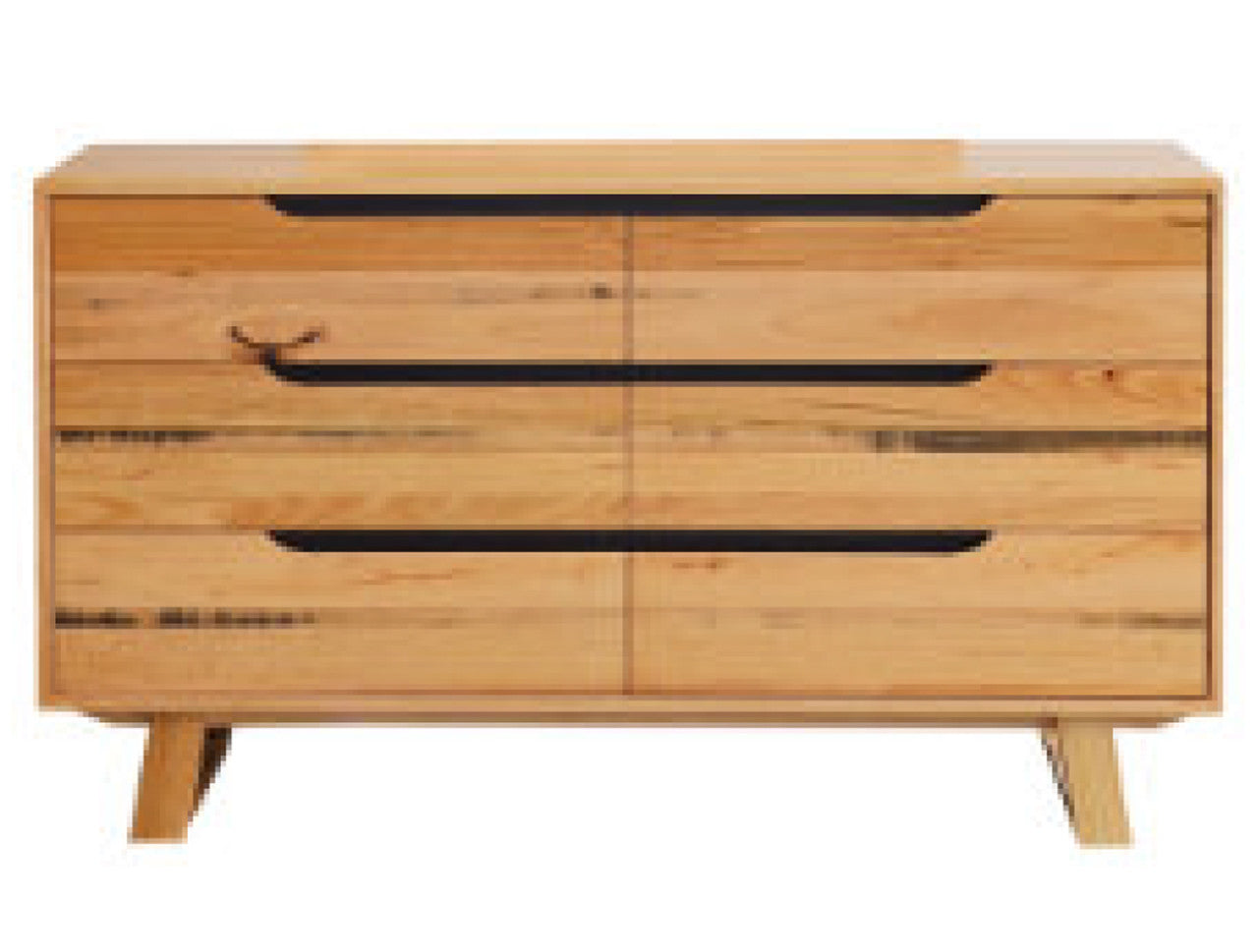 HERRERA KING 5 PIECE (DRESSER) BEDROOM SUITE - TASSIE OAK - ROUGH SAWN