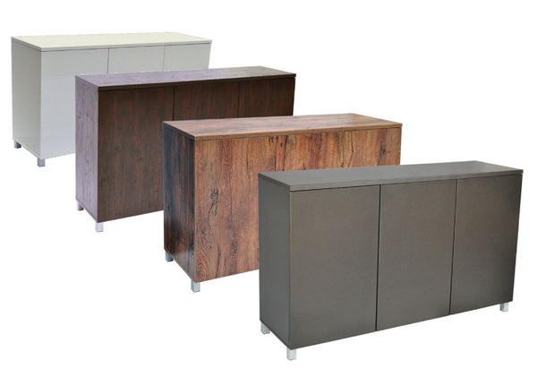 BELLA BUFFET WITH 3 DOORS (ASSEMBLED) - 900(H) X 1500(W) - HIGH GLOSS WHITE OR ANTIQUE OAK