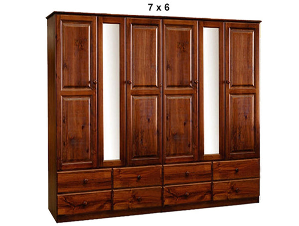 BENEDICT (AUSSIE MADE) MIRRORED WARDROBE COLLECTION - ASSORTED STAINED COLOURS