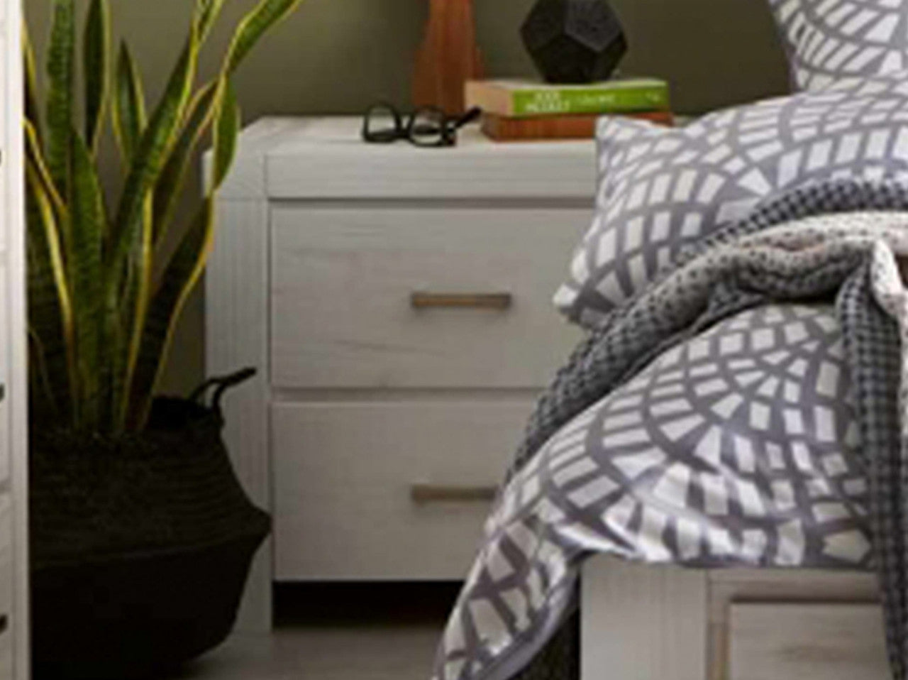 BESSEMER KING 3 PIECE (BEDSIDE) BEDROOM SUITE - ASSORTED COLOURS