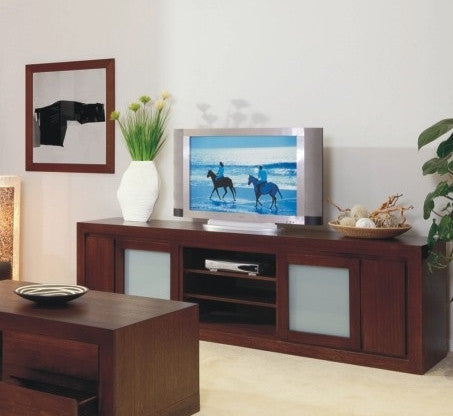 BRESSINGTON LOWLINE TV UNIT WITH 2 DOORS AND 2 DVD PULLOUTS -700(H) X 2340(W) - CHOICE OF COLOURS