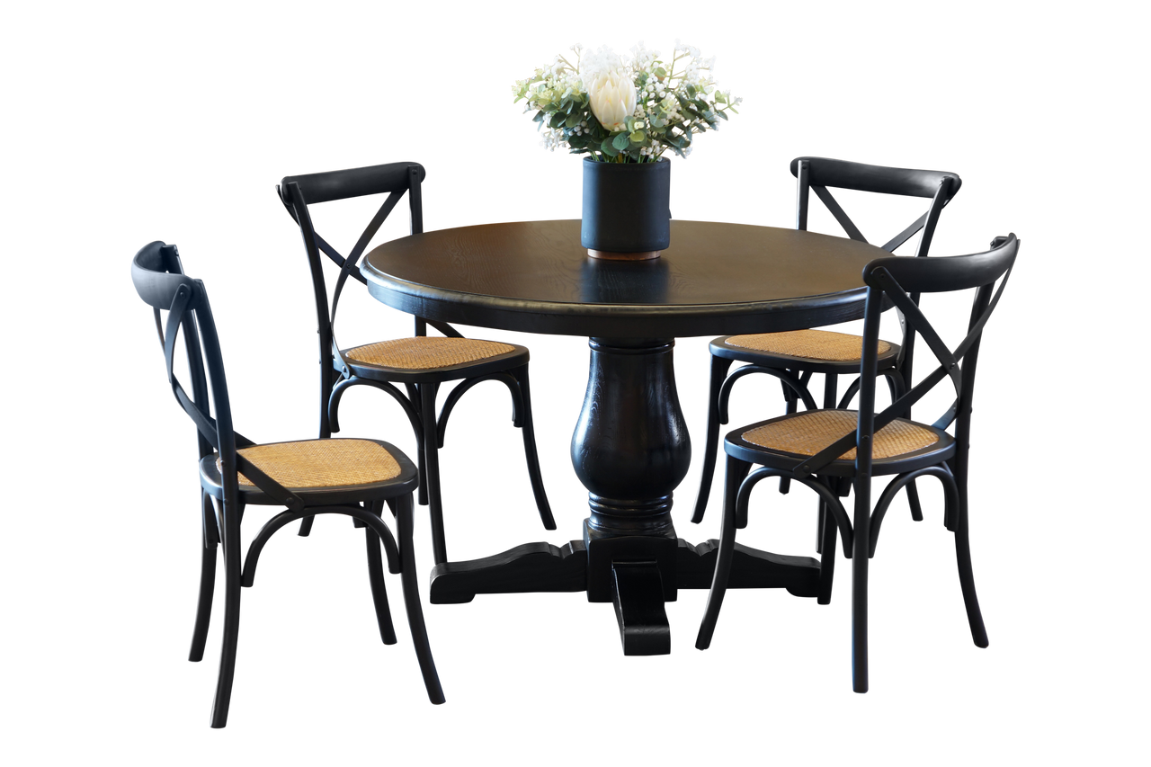 BRISTOL DINING SETTING WITH CROSS BACK CHAIRS COLLECTION - ASSORTED COLOURS - STARTING FROM $1499
