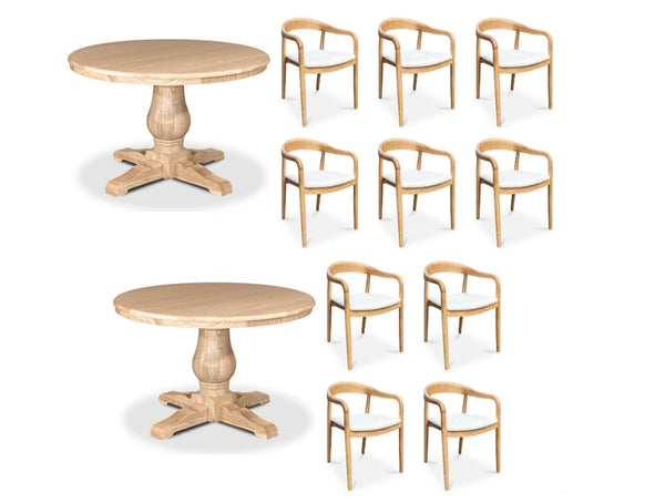 BRISTOL DINING SETTING WITH PORTO CHAIRS COLLECTION - ASSORTED COLOURS