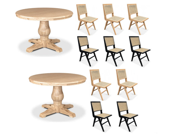 BRISTOL DINING SETTING WITH SCISSOR CHAIRS COLLECTION - ASSORTED COLOURS