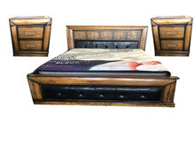 DAVINA KING 3 PIECE BEDSIDE BEDROOM SUITE WITH UPHOLSTERED BEDHEAD AND FOOT - (MODEL:2.18.15.15.11.12.25.14) - COLOUR AS PICTURED