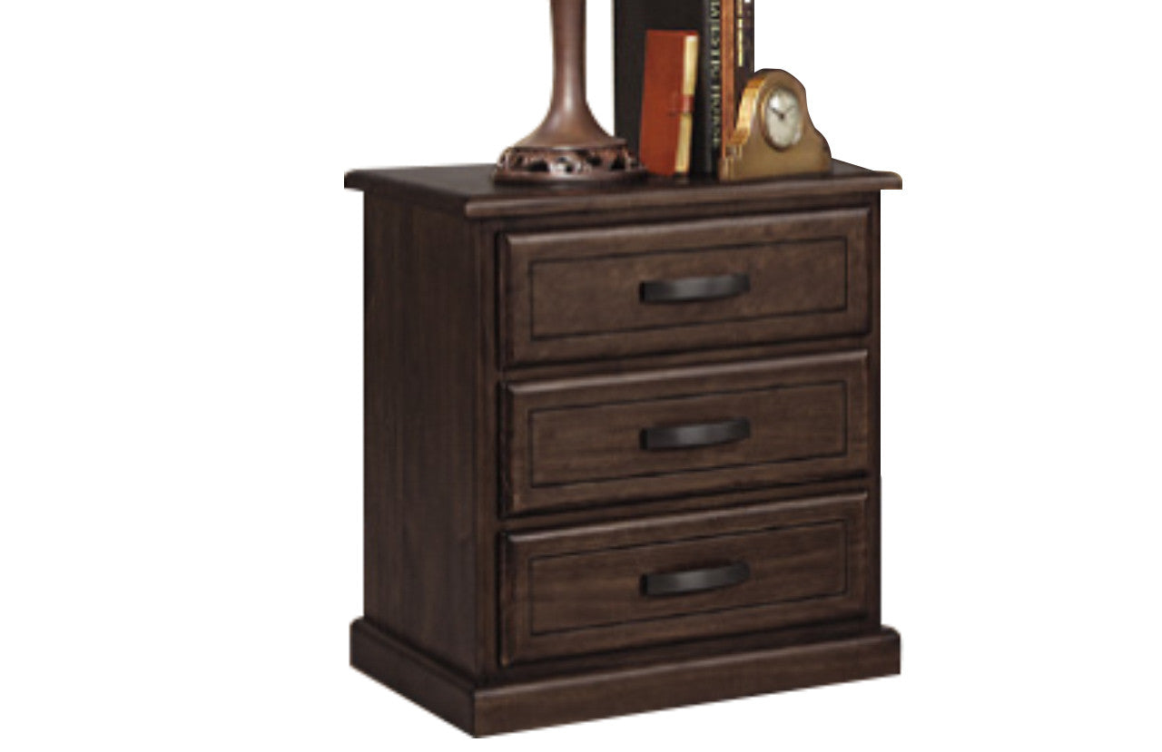 BUSHLAND 3 DRAWER BEDSIDE TABLE - ANTIQUE NIGHT