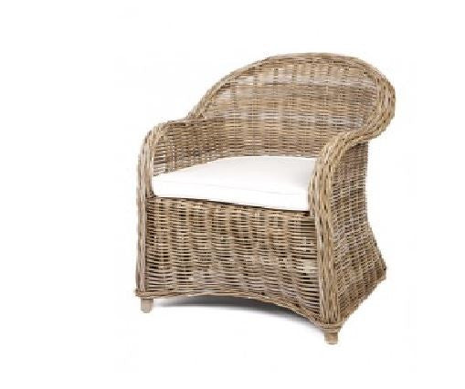 ROMA (DET771) RATTAN ARM CHAIR INCLDING CUSHION - KUBU GREY