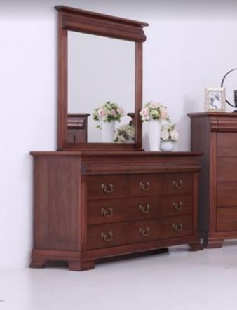 BRADLEY DRESSING TABLE WITH MIRROR - (MODEL:3-1-18-15-12-9-14-5) - AS PICTURED