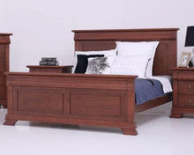 QUEEN BRADLEY SOLID TIMBER PANEL BED - (MODEL:3-1-18-15-12-9-14-5) - AS PICTURED