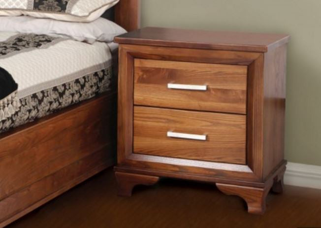 CASSIDY 2 DRAWER AMERICAN OAK BEDSIDE TABLE - OAK