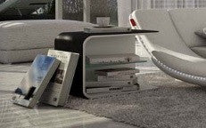 MODENA BEDSIDE TABLE WITH GLASS IN CENTRE (MODEL #25) - ASSORTED COLOURS