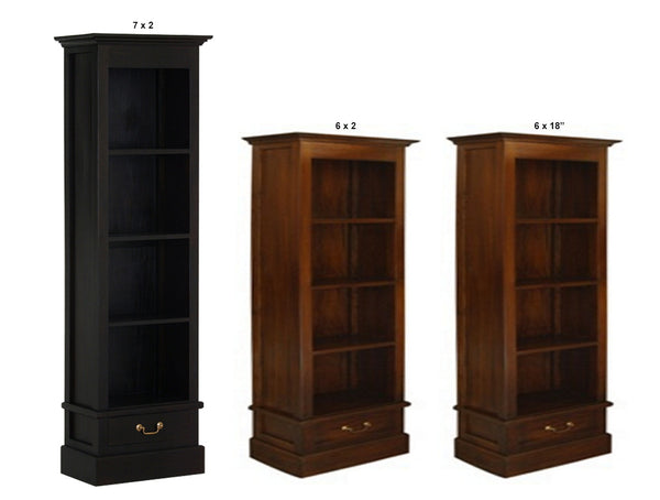 CENTRAL 1 DRAWER BOOKCASE COLLECTION - ASSORTED STAINED / PAINTED COLOURS