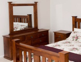 ACACIA 7 DRAWER DRESSING TABLE WITH MIRROR - 750(H) X 1500(W) - WHITEWASH