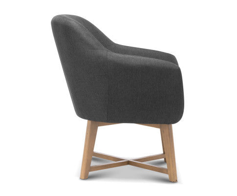 ACCON FABRIC LOUNGE ARMCHAIR - CHARCOAL