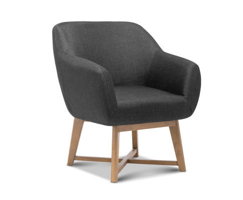ACCON FABRIC LOUNGE ARMCHAIR - CHARCOAL