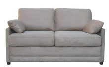 SOFTEE (V-3040) FABRIC DOUBLE / 2.5 SEATER SOFA BED WITH INNERSPRING MATTRESS - MID GREY / OATMEAL / CHARCOAL PEPPER GREY