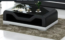 MAYOR (G8020D) FULL LEATHERETTE + 2 TEMPERED GLASS COFFEE TABLE - 1200(W) X 700(D)- ASSORTED COLOURS AVAILABLE