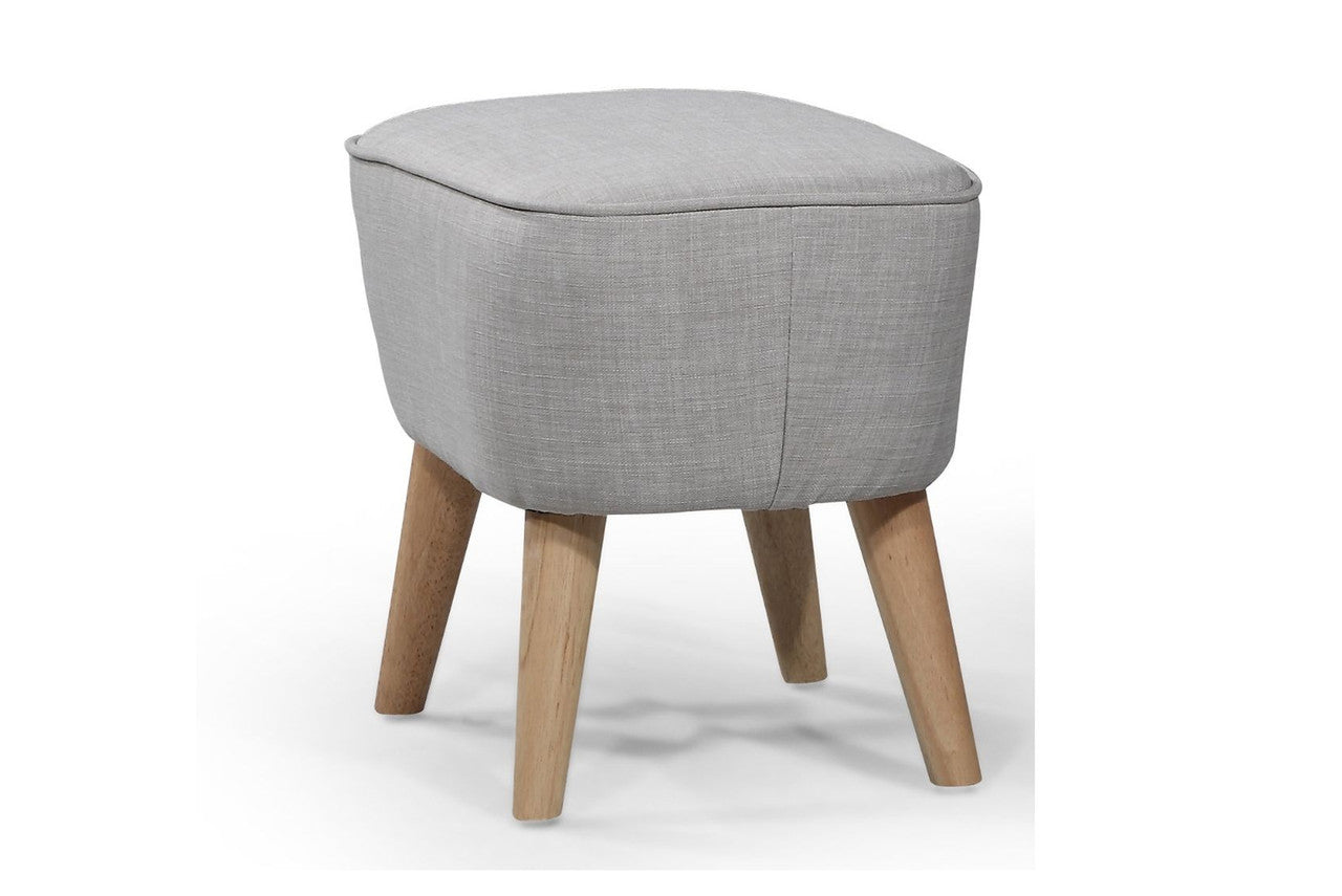GEORGIA FABRIC UPHOLSTERED FOOT STOOL - CONCRETE