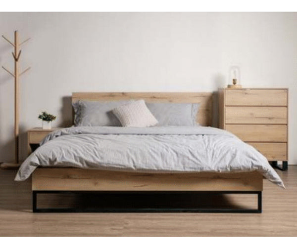 QUEEN BERNADETTE BED FRAME - NATURAL OAK